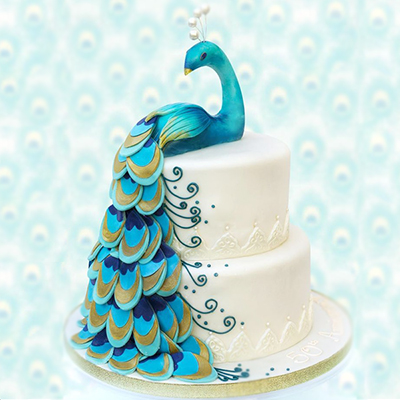 "Peacock Fondant cake - code02 (6 Kgs) - Click here to View more details about this Product